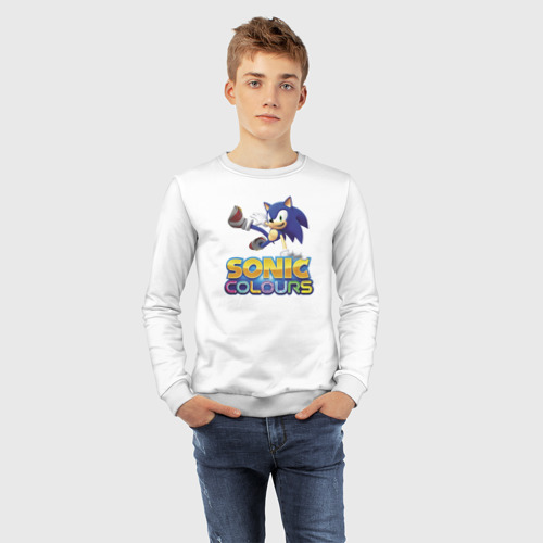Детский свитшот хлопок с принтом Sonic Colours Hedgehog Video game, фото #4