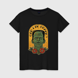 Женская футболка хлопок Татуировка Франкенштейн Frankenstein Tattoo