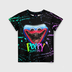 Детская футболка 3D Poppy Playtime Haggy Waggy - Поппи плейтайм краска
