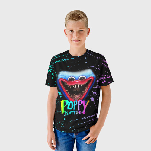 Детская футболка 3D POPPY PLAYTIME HAGGY WAGGY - ПОППИ ПЛЕЙТАЙМ краска, цвет 3D печать - фото 3