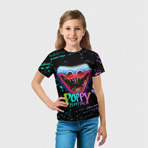 Детская футболка 3D POPPY PLAYTIME HAGGY WAGGY - ПОППИ ПЛЕЙТАЙМ краска, цвет 3D печать - фото 5