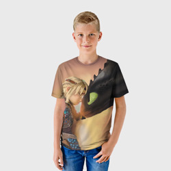 Детская футболка 3D Как приручить дракона мультфильм - фото 2