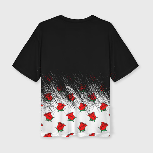 Женская футболка oversize 3D PYTN X rose Пейтон Моормиер, цвет 3D печать - фото 2