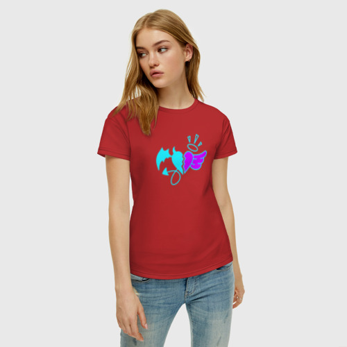 Женская футболка хлопок Payton Moormeie neon, цвет красный - фото 3
