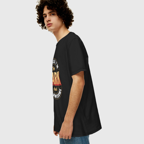 Мужская футболка хлопок Oversize Mark Классный, цвет черный - фото 5
