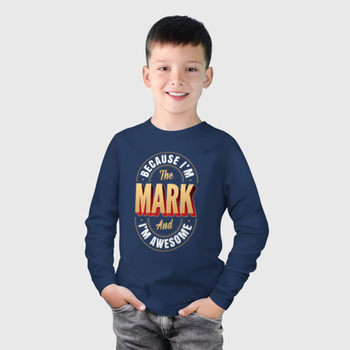 Детский лонгслив хлопок Mark Классный, цвет темно-синий - фото 3