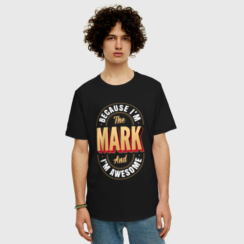 Мужская футболка хлопок Oversize Mark Классный, цвет черный - фото 3