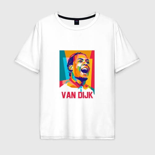 Мужская футболка хлопок Oversize с принтом Ван Дейк, вид спереди #2