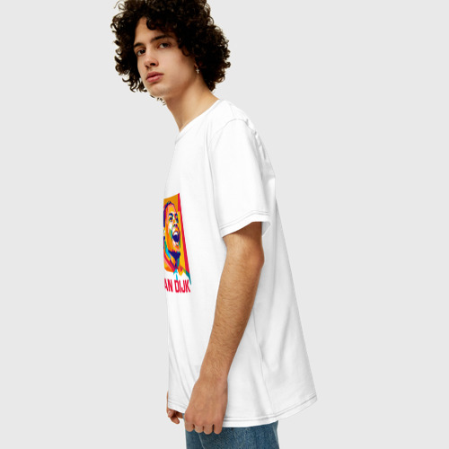Мужская футболка хлопок Oversize с принтом Ван Дейк, вид сбоку #3