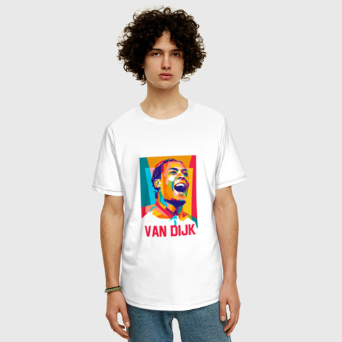 Мужская футболка хлопок Oversize с принтом Ван Дейк, фото на моделе #1