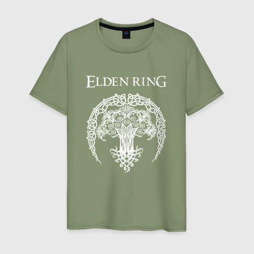 Мужская футболка хлопок Древо Elden Ring, цвет авокадо