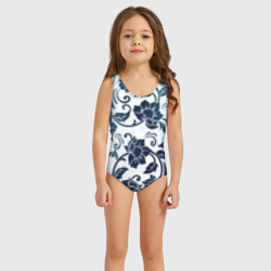 Детский купальник 3D Гжелевые цветы