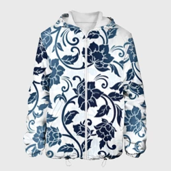 Мужская куртка 3D Гжелевые цветы