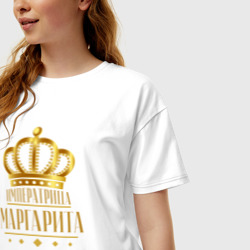 Женская футболка хлопок Oversize Маргарита императрица - фото 2