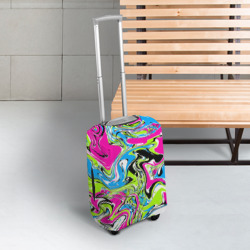 Чехол для чемодана 3D Абстрактные мраморные разводы в ярких цветах. Поп арт - фото 2