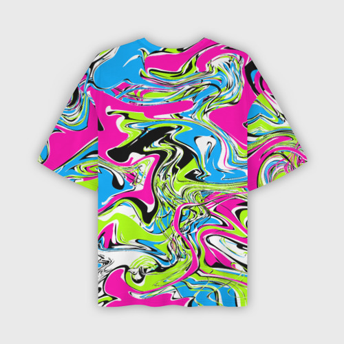 Мужская футболка oversize 3D Абстрактные мраморные разводы в ярких цветах. Поп арт, цвет 3D печать - фото 2
