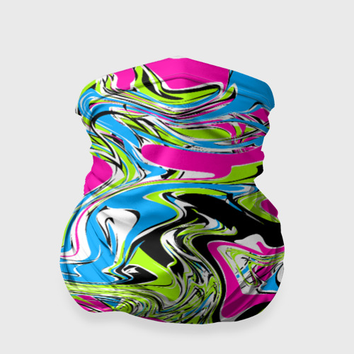 Бандана-труба 3D Абстрактные мраморные разводы в ярких цветах. Поп арт, цвет 3D печать