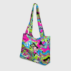 Пляжная сумка 3D Абстрактные мраморные разводы в ярких цветах. Поп арт - фото 2