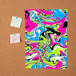 Постер Абстрактные мраморные разводы в ярких цветах. Поп арт - фото 2
