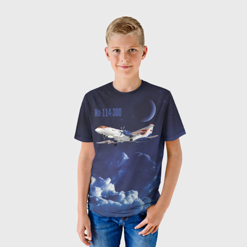 Детская футболка 3D Пассажирский самолет Ил-114-300, цвет 3D печать - фото 3