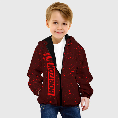 Детская куртка 3D FORZA HORIZON | Краска (Вертикально), цвет черный - фото 3