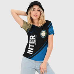 Женская футболка 3D Slim Inter Pro Football + Краска - фото 2