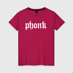 Женская футболка хлопок Phonk фонк лого