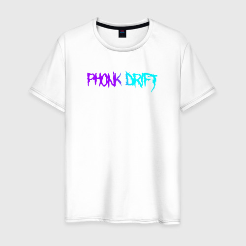 Мужская футболка из хлопка с принтом Phonk фонк neon, вид спереди №1