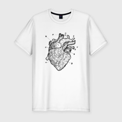 Мужская футболка хлопок Slim Анатомический рисунок сердца