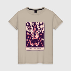 Карта Таро Котёл | Tarot Card Cauldron – Женская футболка хлопок с принтом купить со скидкой в -20%