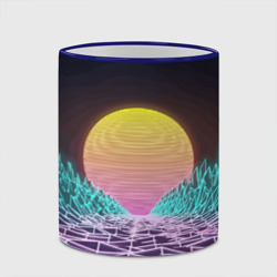 Кружка с полной запечаткой Vaporwave Закат солнца в горах Neon - фото 2