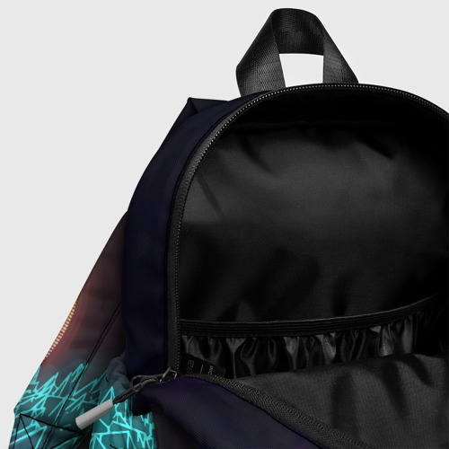 Детский рюкзак 3D с принтом Vaporwave / Закат солнца в горах / Neon, фото #4