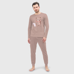 Мужская пижама с лонгсливом хлопок Милый Медвежонок И Крольчонок - фото 2