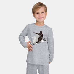 Детская пижама с лонгсливом хлопок Футболист пинает мяч - фото 2