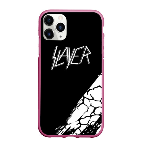 Чехол для iPhone 11 Pro матовый с принтом Slayer Трещины, вид спереди #2