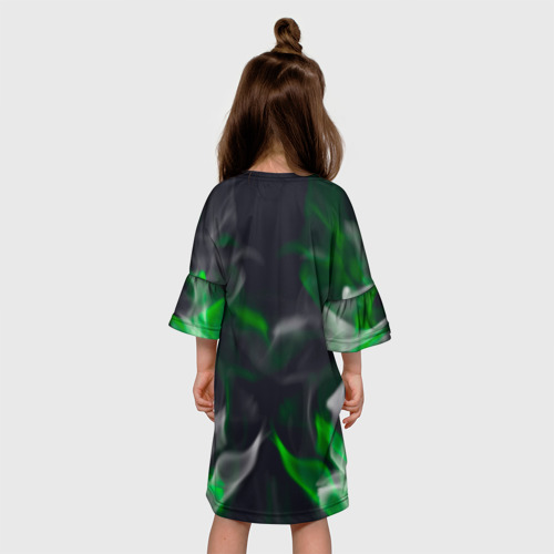 Детское платье 3D с принтом STALKER 2 | пламя, вид сзади #2