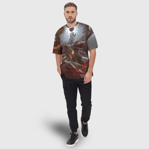 Мужская футболка oversize 3D Berserk My hands are covered in blood, цвет 3D печать - фото 5