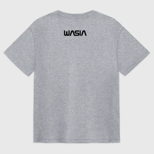 Мужская футболка хлопок Oversize с принтом Wasia в стиле NASA, вид сзади #1