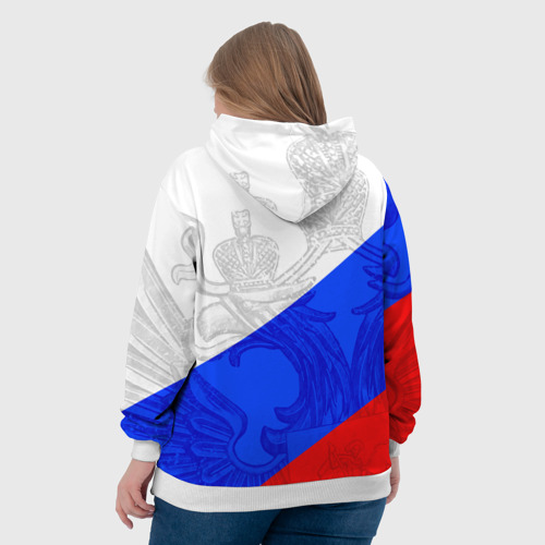 Женская толстовка 3D Russia - sportwear - триколор, цвет 3D печать - фото 7
