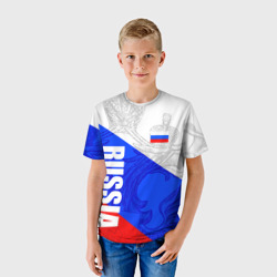 Детская футболка 3D Russia - sportwear - триколор - фото 2