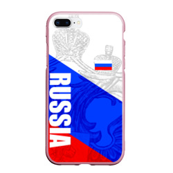 Чехол для iPhone 7Plus/8 Plus матовый Russia - sportwear - триколор