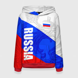 Женская толстовка 3D Russia - sportwear - триколор