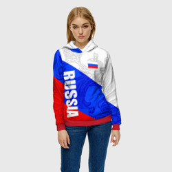 Женская толстовка 3D Russia - sportwear - триколор - фото 2