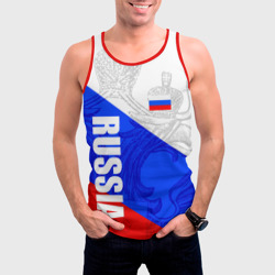 Мужская майка 3D Russia - sportwear - триколор - фото 2