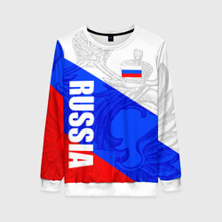 Женский свитшот 3D Russia - sportwear - триколор