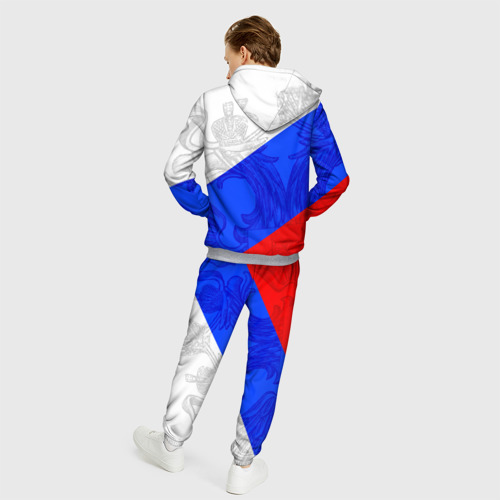 Мужской костюм 3D Russia - sportwear - триколор, цвет меланж - фото 4