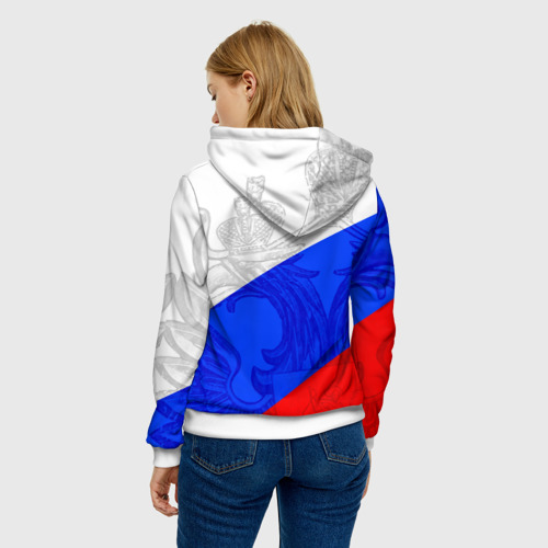 Женская толстовка 3D Russia - sportwear - триколор, цвет 3D печать - фото 4