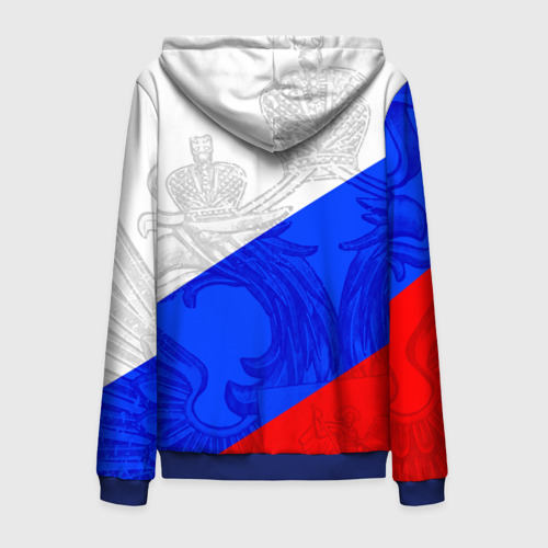 Мужская толстовка 3D на молнии Russia - sportwear - триколор, цвет синий - фото 2