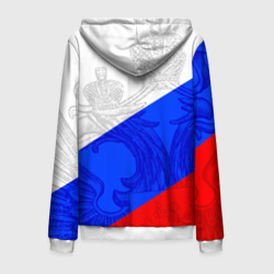 Толстовка с принтом Russia — sportwear — триколор для мужчины, вид сзади №1. Цвет основы: белый