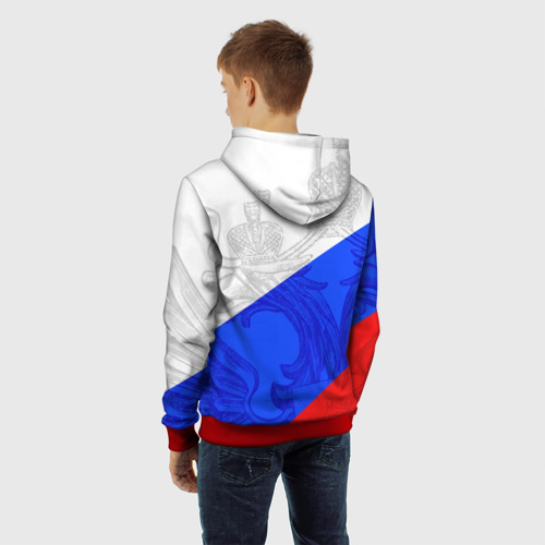 Детская толстовка 3D Russia - sportwear - триколор, цвет красный - фото 7